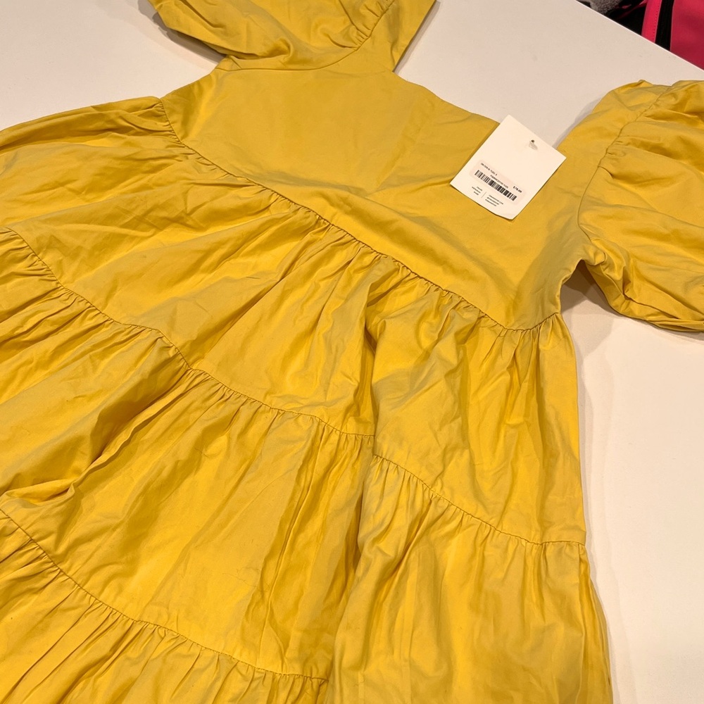 Oak + Fort puff sleeve empire dress